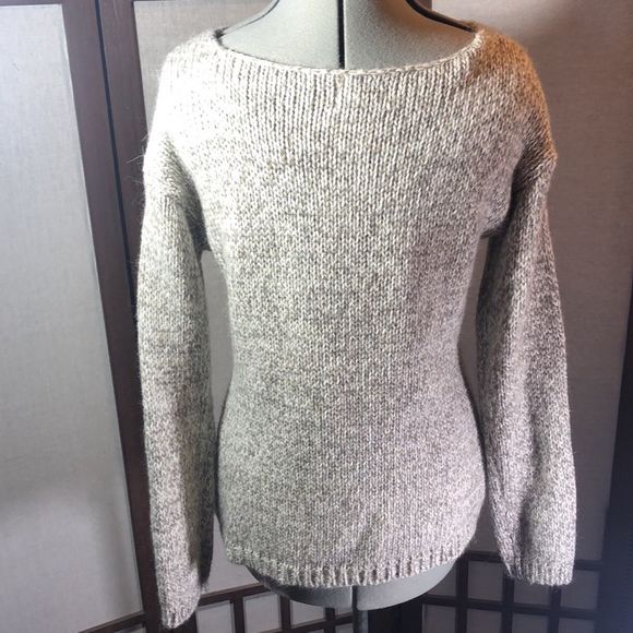 Beretta super soft grey and cream multi knit pattern sweater/ L/Italian/Alpaca - Picture 5 of 14